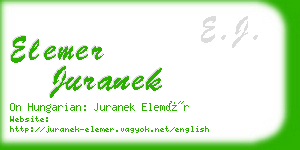 elemer juranek business card